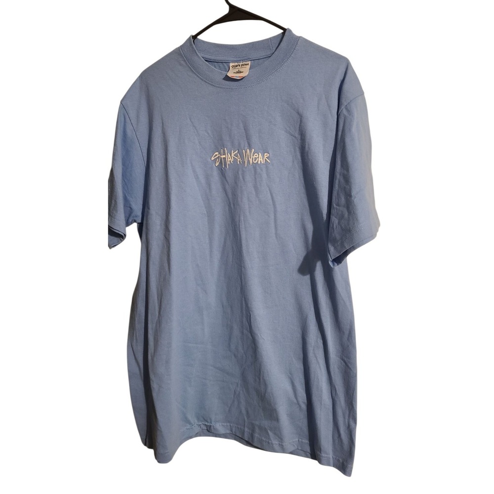 Shaka Wear 7.5 oz Max Heavyweight Short Sleeve T-Shirt Blue Crewneck Size L - Picture 1 of 4